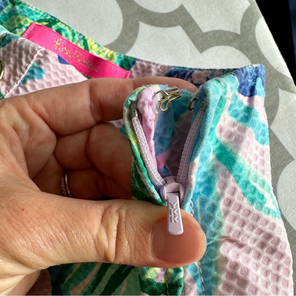 Lilly Pulitzer Kaylie Button Front Skort Amethyst Mermaid In The Shade Sz 0 EUC - Picture 16 of 16